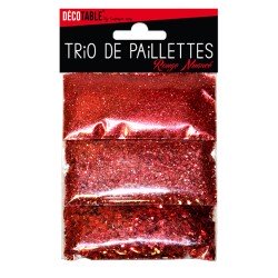 Trio di paillettes, 3 bustine di paillettes rouge