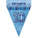 Bannière fanion bleu, 34 cm, 70 ans