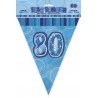 Banner gagliardetto blu, 34 cm, lunghezza 3,6m, 80 ans
