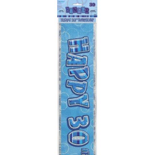 Banner di compleanno blu brillante, 3,6 metri - Happy 30 