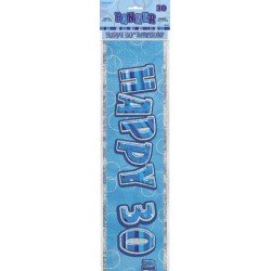 Banner di compleanno blu brillante, 3,6 metri - Happy 30 