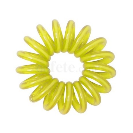 12 Bracelets ressorts, plastique, jaune