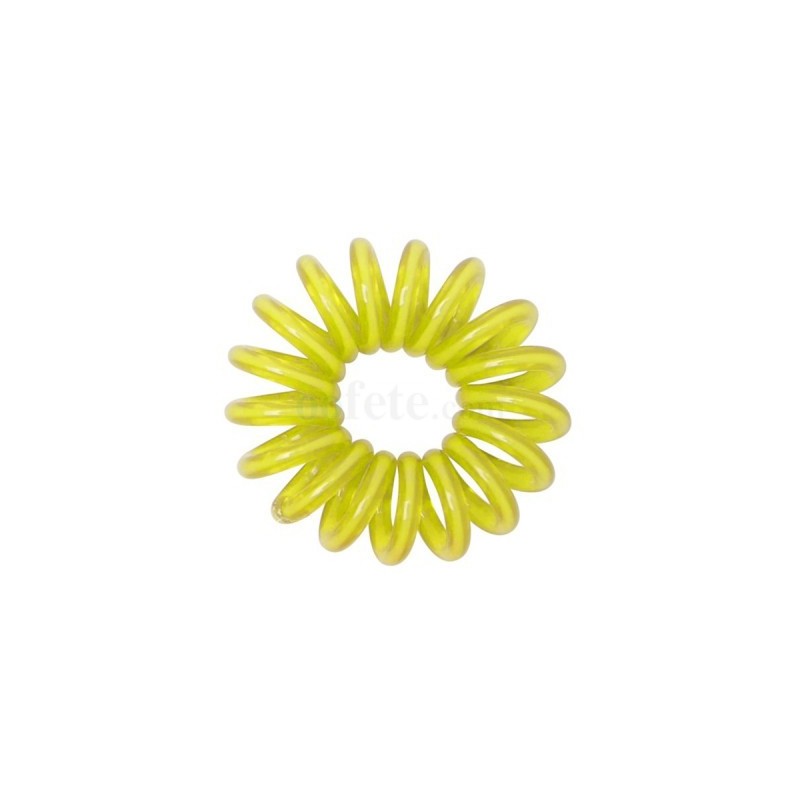 12 Bracelets ressorts, plastique, jaune
