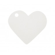 10 segna posto, cuore, 4 x 4 cm, bianco