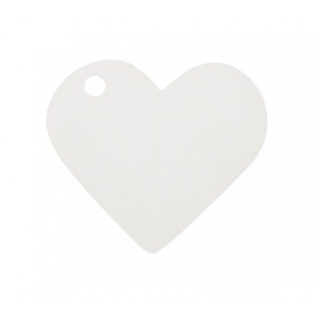 10 segna posto, cuore, 4 x 4 cm, bianco