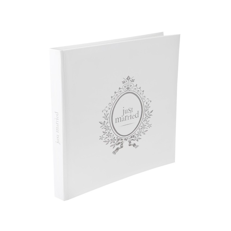 Libro degli ospiti "Just Married", 24 x 24 cm, bianco