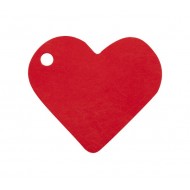 10 segna posto, cuore, 4 x 4 cm, rosso