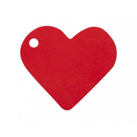 10 segna posto, cuore, 4 x 4 cm, rosso