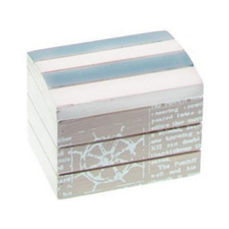 Meerschrein aus Holz weiss und hellblau 8 cm x 6 cm x 6 cm