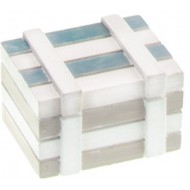 Coffret marin bois blanchi, bleu ciel, 7 cm x 5 cm x 4 cm