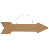 Freccia segnaletica di colore marrone "cartone", 43 x 10,8 x 0,1 cm