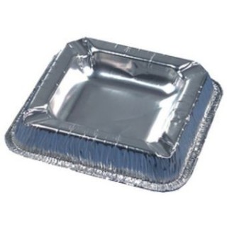 50 Aschenbecher aus Aluminium, 12.5 x 12.5 cm, silber