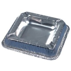 50 posacenere in alluminio, 12,5 x 12,5 cm, argento