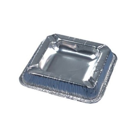 50 posacenere in alluminio, 12,5 x 12,5 cm, argento