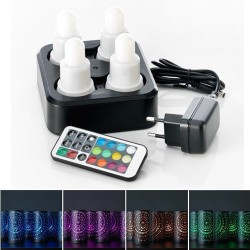 4 Aufladbare LED-Kerzen, Multicolour