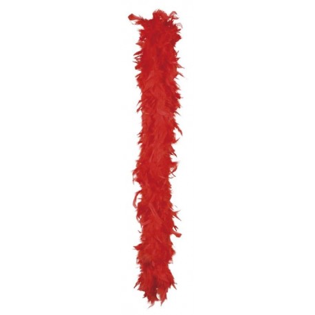 Boa en plumes, 1.80 mètres, 50 gr, rouge