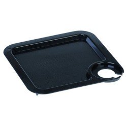 Plateau avec porte-verre, antidérapant, 20 x 20 cm, noir