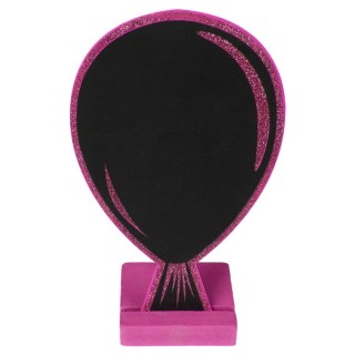 Glitznerder Luftballon Menutafel, Paillettes, Fuchsie, 10 x 15 cm