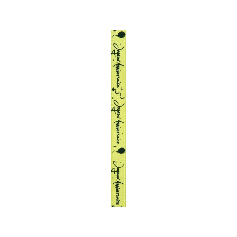Nastro "Joyeux Anniversaire", kiwi, 10 mm x 5 metri