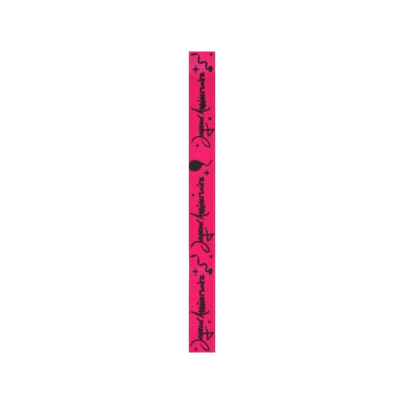 Nastro "Happy Birthday", fucsia, 10 mm x 5 metri