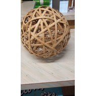 Palla in rattan marrone chiaro a fibra larga, ø 20 cm