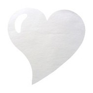 Sottopiatto forma di cuore,bianco, borsa da 50 pezzi, 38 x 38 cm