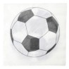 20 Servietten mit weißem und schwarzem Fußballmotiv, 33 x 33 cm