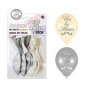 8 palloncini "Vive les mariés", bianco e grigio, ø 30 cm
