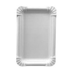 250 assiettes en carton rect. 13 x 20 cm, blanc
