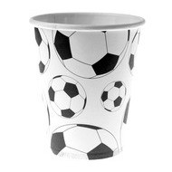 10 Gobelets motif foot ballon noir et blanc, ø 7.8 x 9.7 cm 