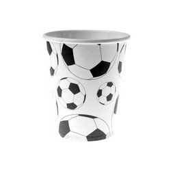 10 Becher, Fussball, schwarz