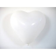 8 ballons coeur, blanc, diamètre 25cm