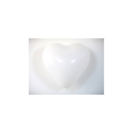 8 ballons coeur, blanc, diamètre 25cm