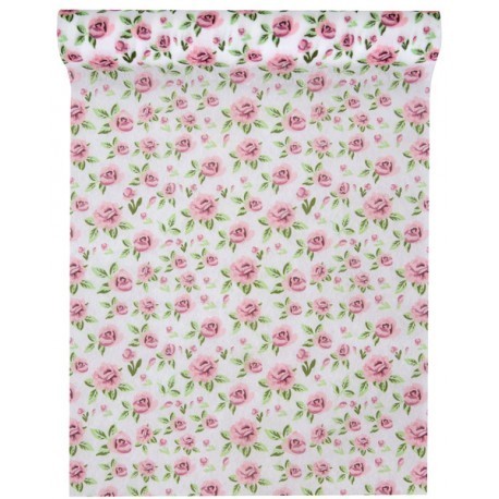 Chemin de table Liberty rose, 30cmx5m