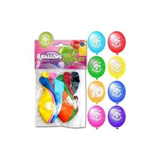 8 palloncini," vive la retraite", ø 30 cm