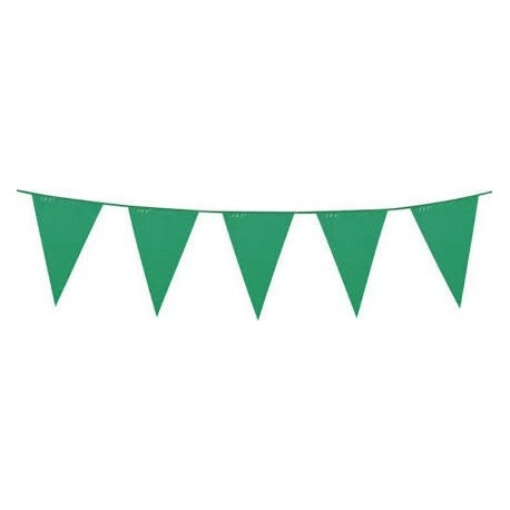 Guirlande triangle plastique, vert, 46cm x 30 cm x 10m