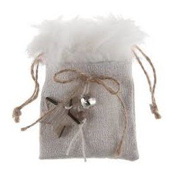 2 buste in cotone con bordo in pelliccia, 11 cm x 8 cm