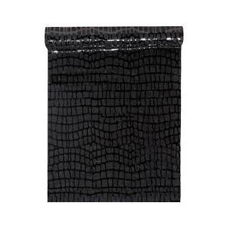 Wildleder-Tischläufer, 28 cm x 5 m, schwarz