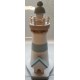 Phare en bois, blanc, bleu ciel, 18cm