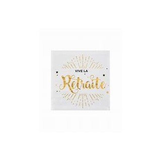 Papierservietten "Vive la retraite" 12,5x12,5 cm