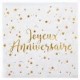 20 Papierservietten 3plis "Joyeux Anniversaire" 12,5x12,5 cm.