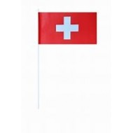 10 Bandiere svizzere 20x30 cm, tutte di plastica.