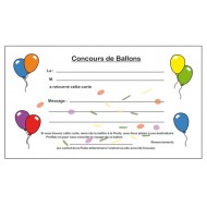 Cartes pour lacher de ballons. 100pces.