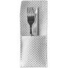 Bustine per posate, puntini metallici argento, 10x25cm