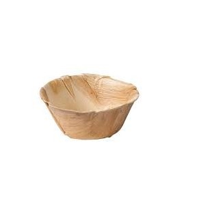 25 scodelle per zuppa in foglia di palma, 15,5x5,0 cm, 400 ml, biodegradabili.