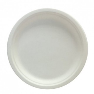 50 Assiettes rondes, canne à sucre diamètre 15.5x1.5cm