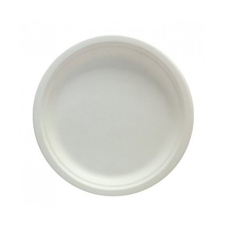 50 Assiettes rondes, canne à sucre diamètre 15.5x1.5cm