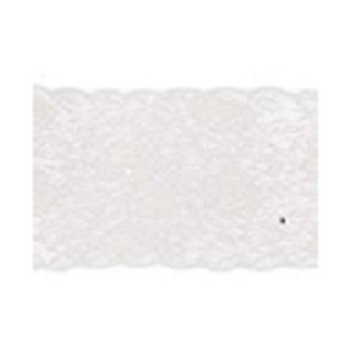 Chemin de table dentelle motif rose 17cmx5m, blanc