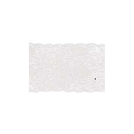 Chemin de table dentelle motif rose 17cmx5m, blanc