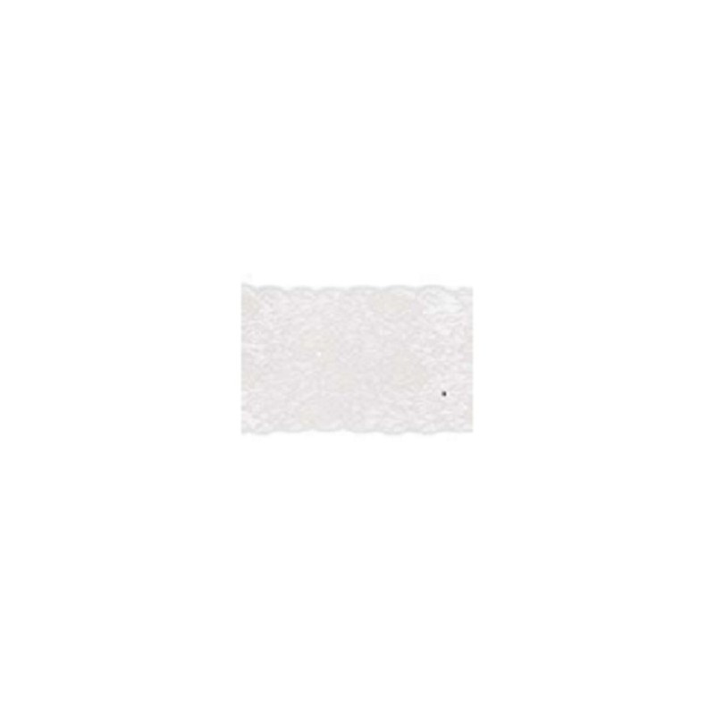 Chemin de table dentelle motif rose 17cmx5m, blanc
